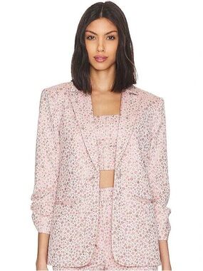 Cinq a Sept Lurex Jacquard Khloe | Pink Floral Women's Blazer Jacket